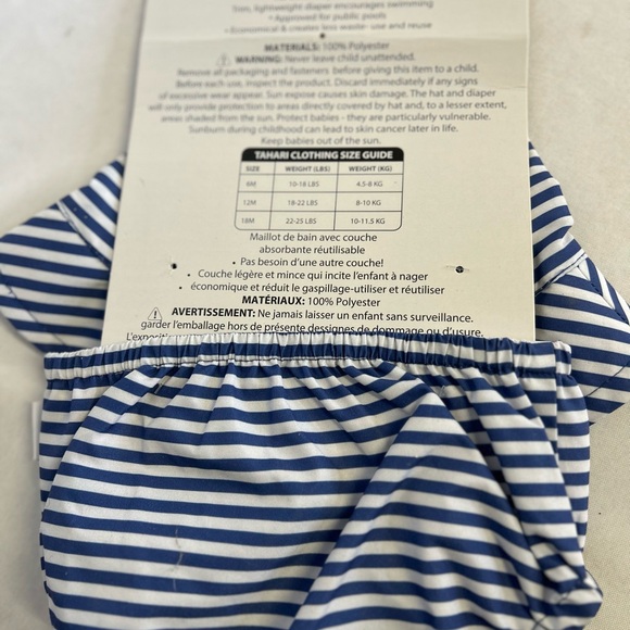 New Tahari Baby UPF 50+ Sun Hat & Swim Diaper 12 months - Picture 7 of 7